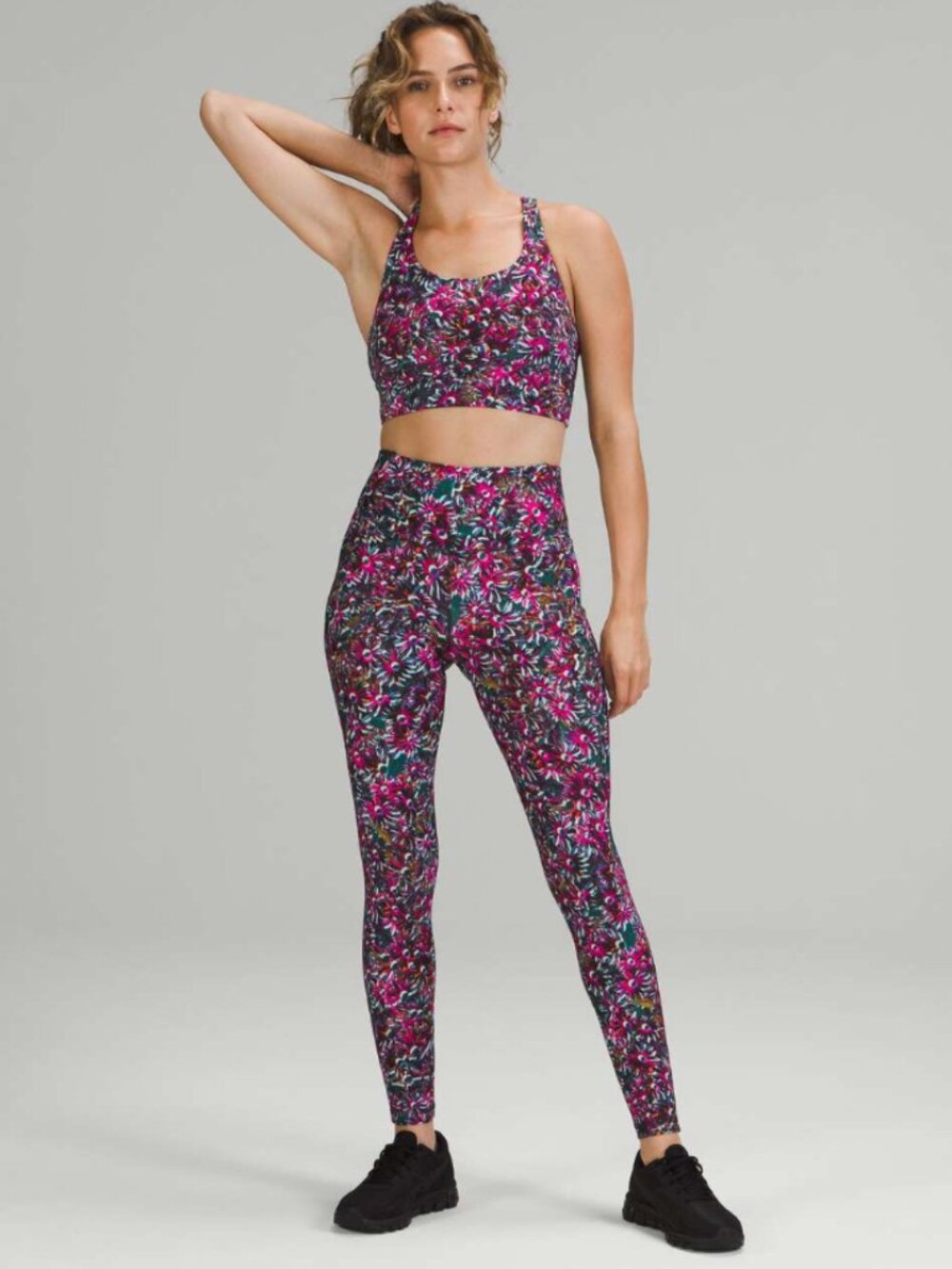 Lululemon Base Pace High-Rise Fleece Tight 28" Floral - Size 2
